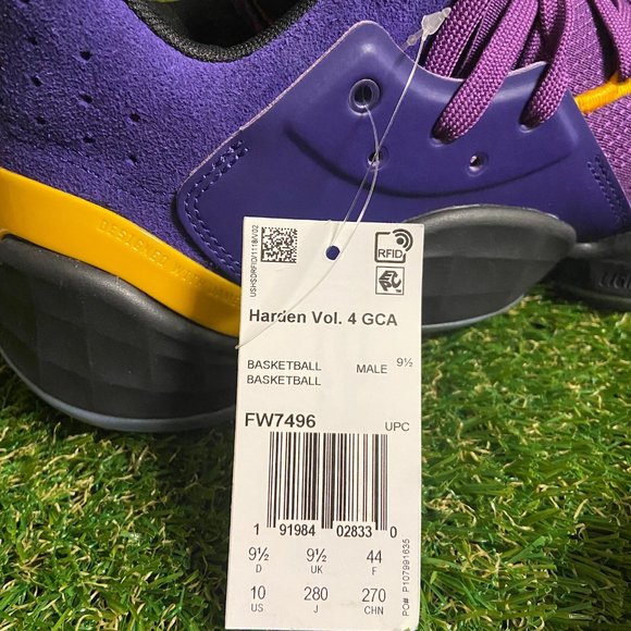 Adidas Harden Vol. 4 Su Casa Mi Casa Los Angeles Lakers Shoes Men Size 10 FW7496 main image 5